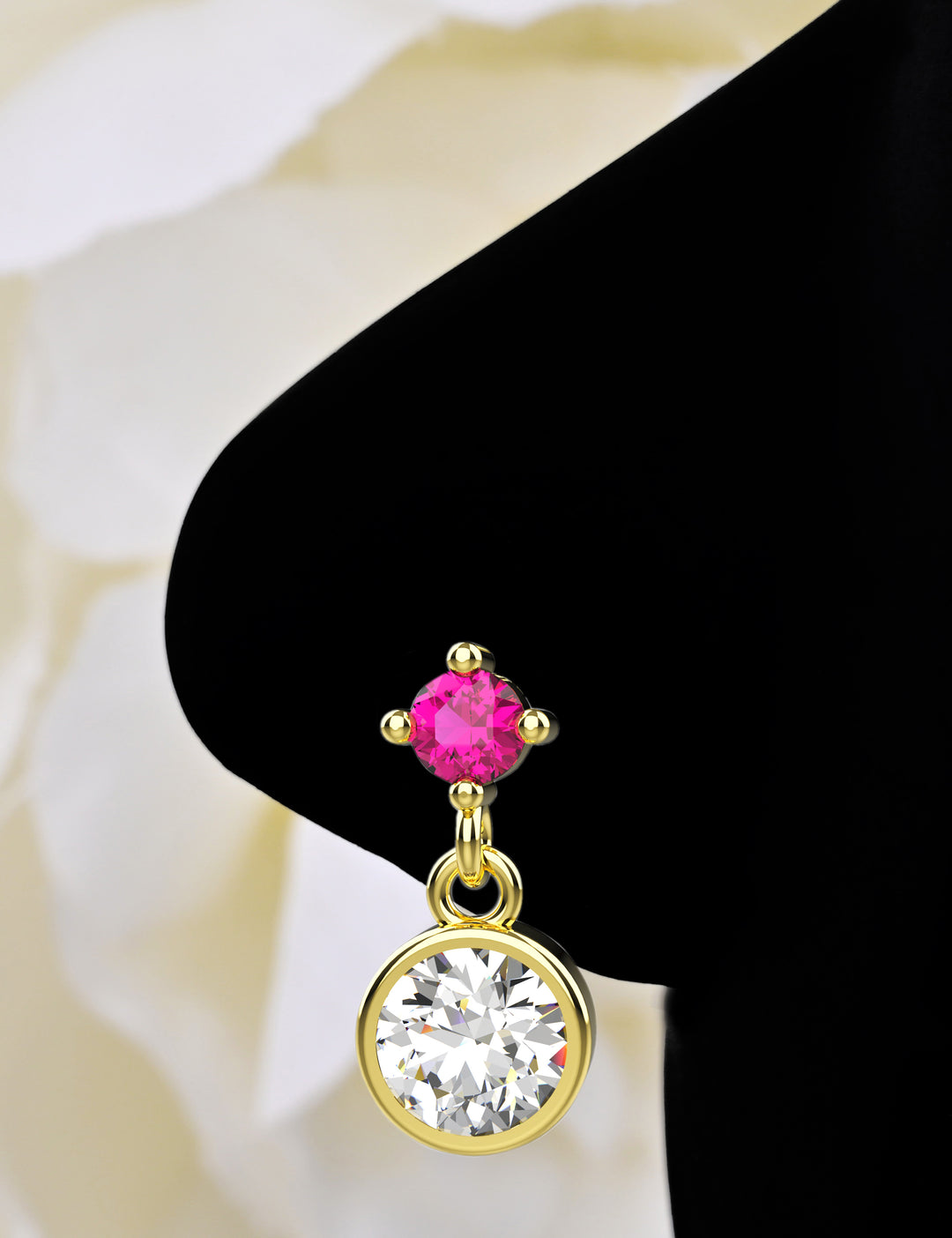 Dangle nose ring stud