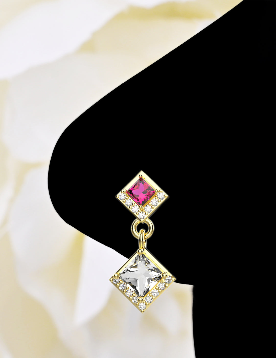 20G dangle drop nose ring