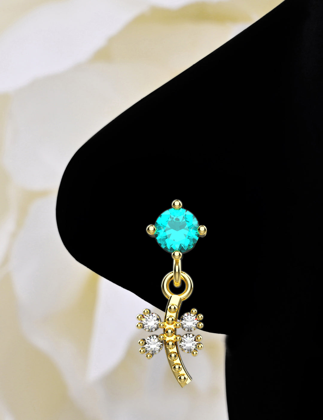 Butterfly dangle nose ring