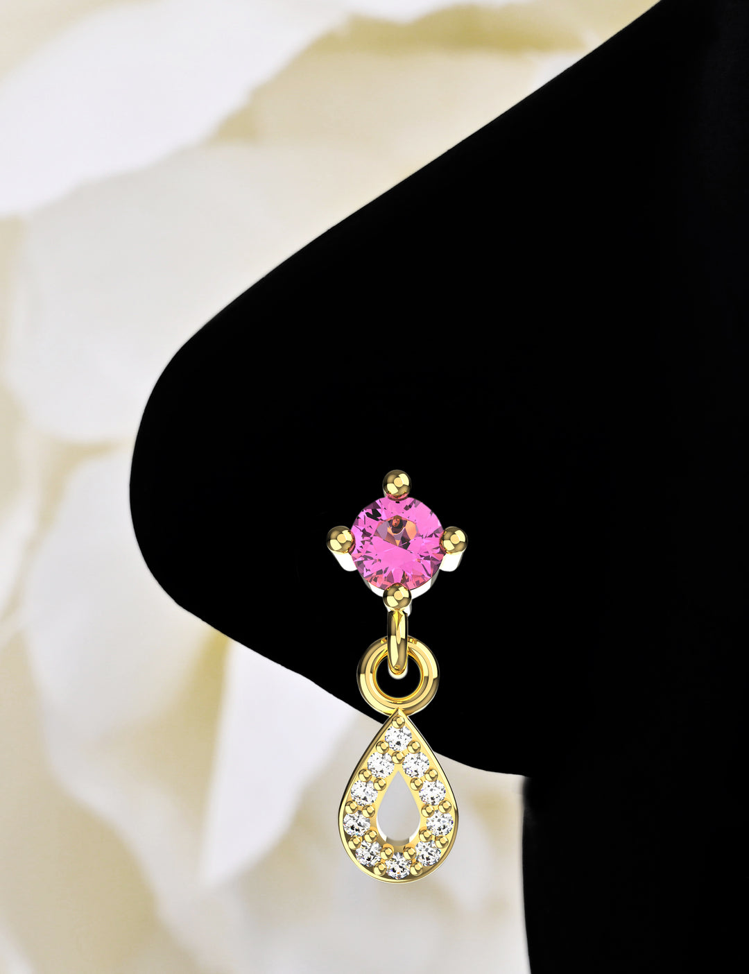 Dangle nose ring with flat back