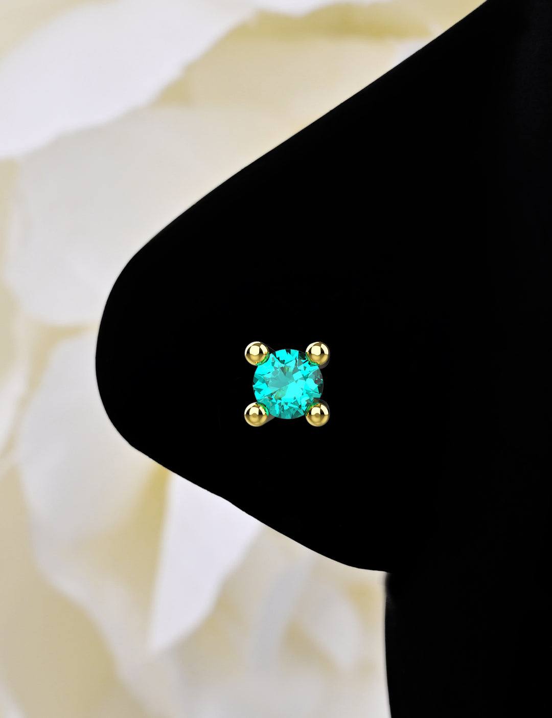 Single stone tiny nose stud