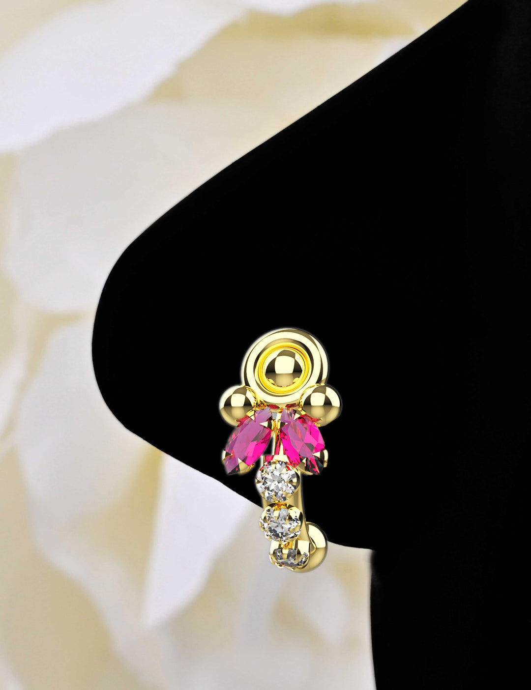14k gold nose hoop