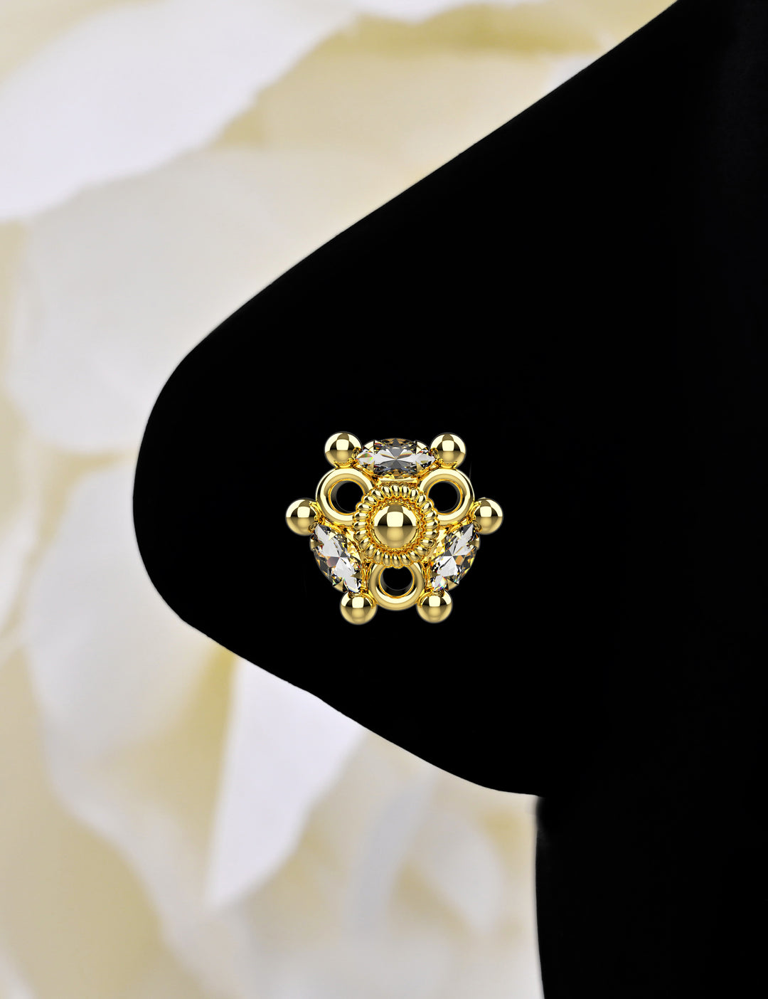 Dainty Diamond Nose Ring in Gold