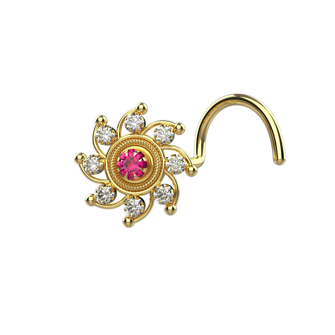 Elegant nose ring jewelry with diamond.