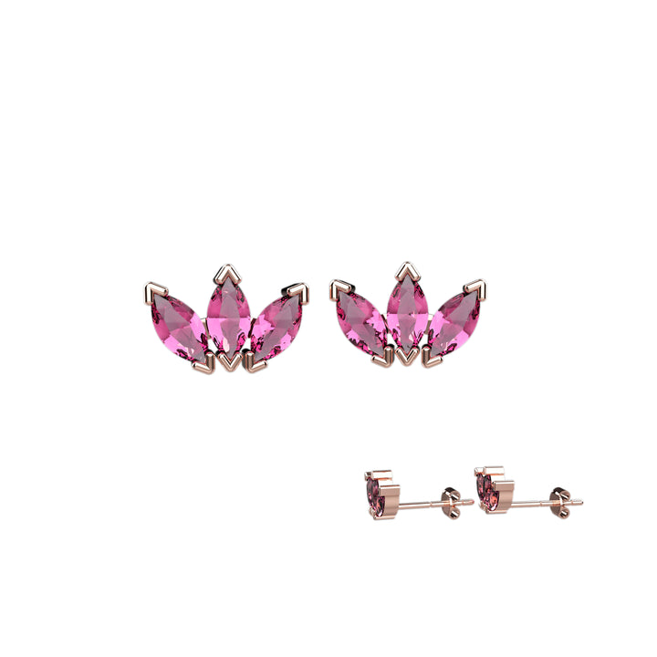 Feminine pink studs earrings– lightweight and chic