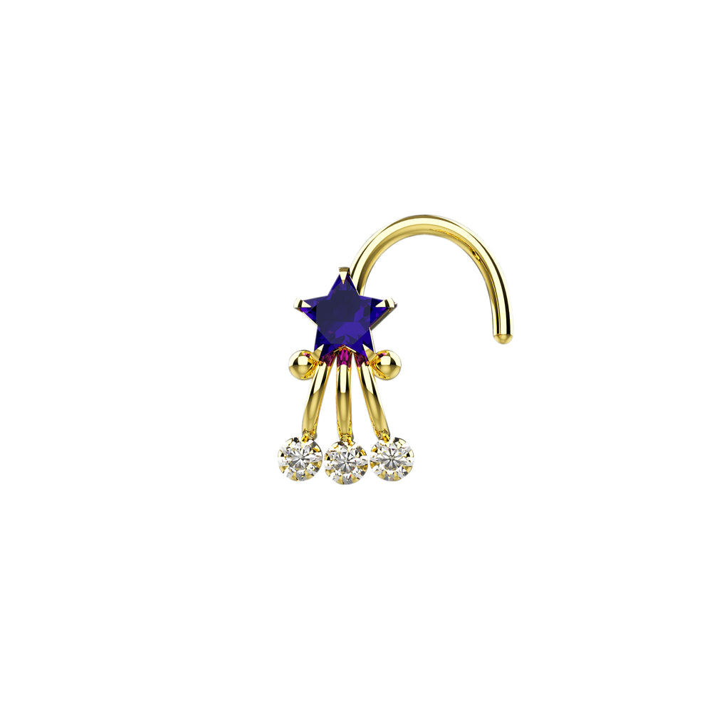 Traditional gold nose piercing jewelry