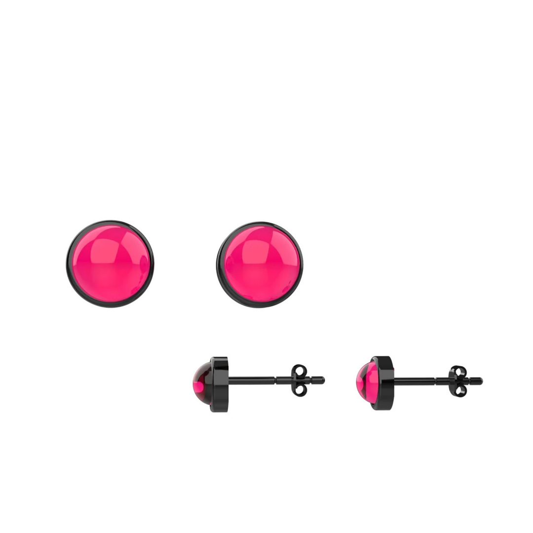 Gold ruby earrings – dainty red gemstone studs