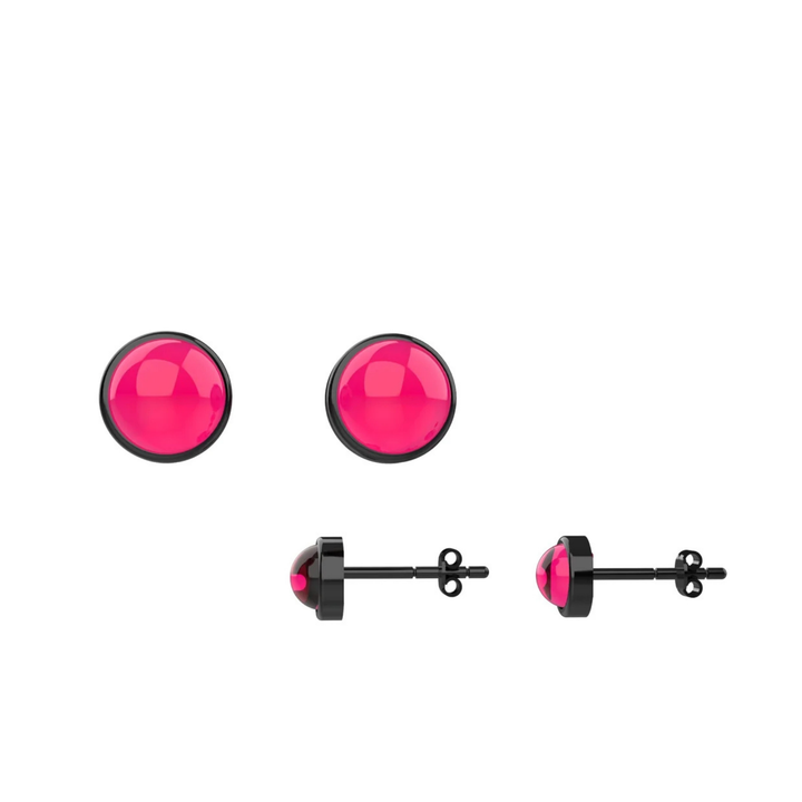 Gold ruby earrings – dainty red gemstone studs