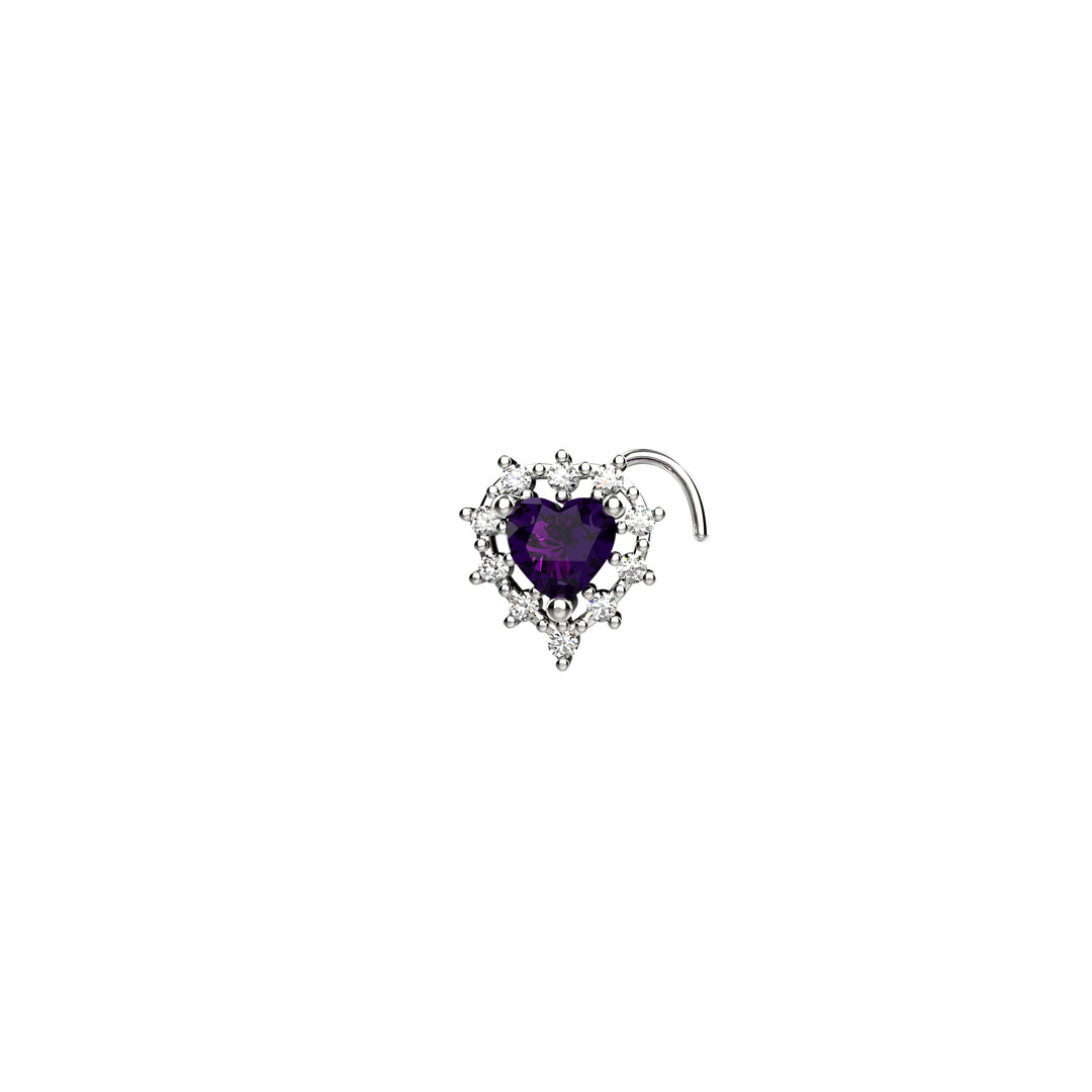 Dainty gemstone nose piercing