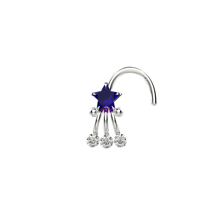 Star-shaped nose stud in gold