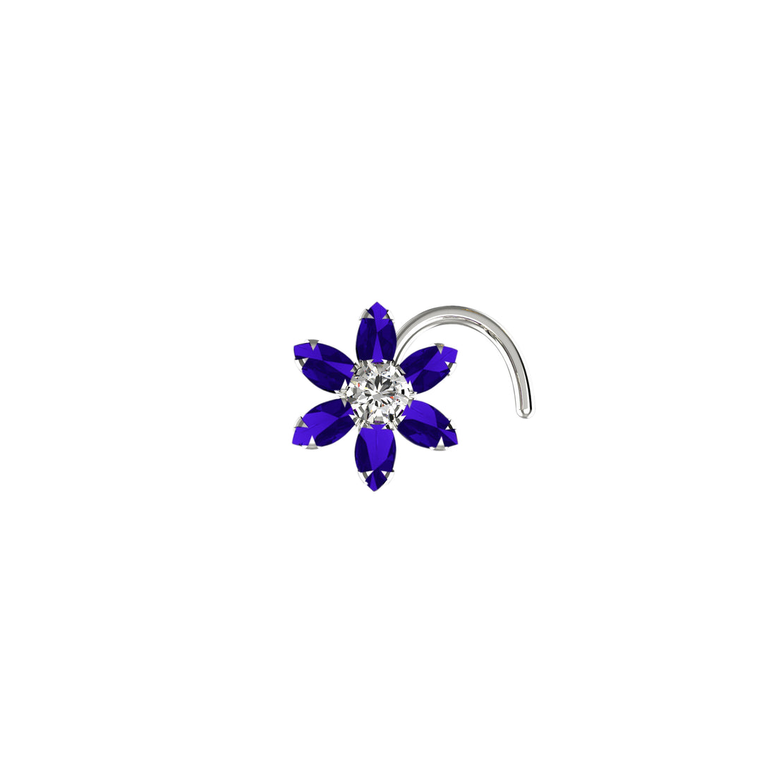 Star nose stud for stylish piercings.