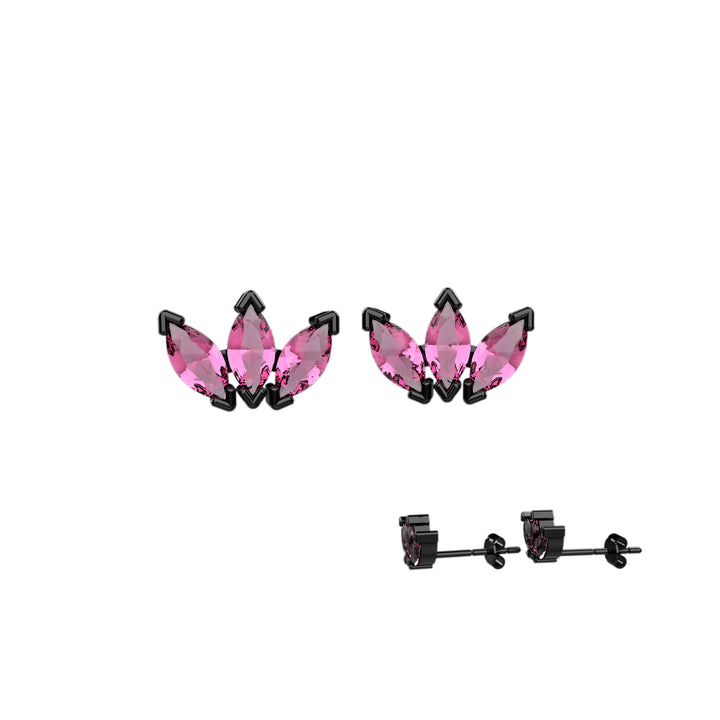 Everyday silver earrings for women – soft pink sparkle jewelry