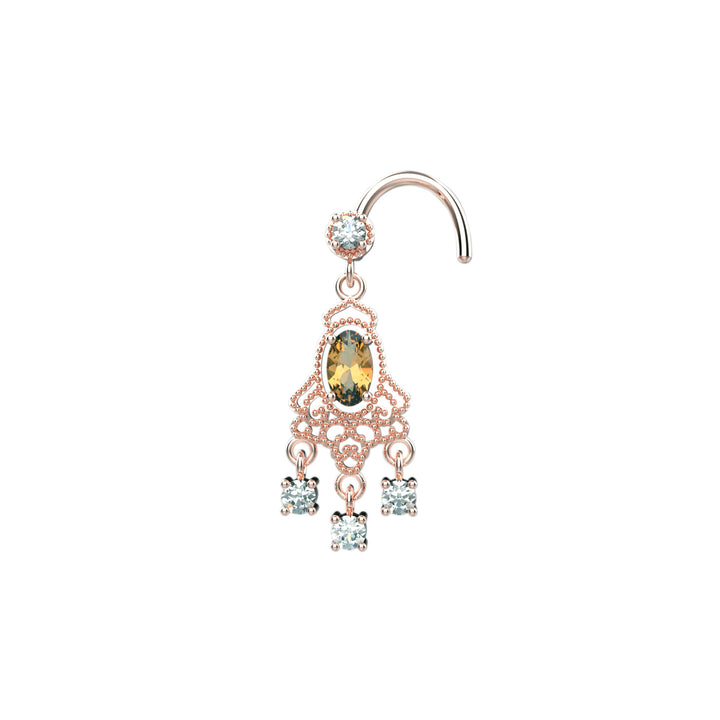 Sparkling dangle nose ring