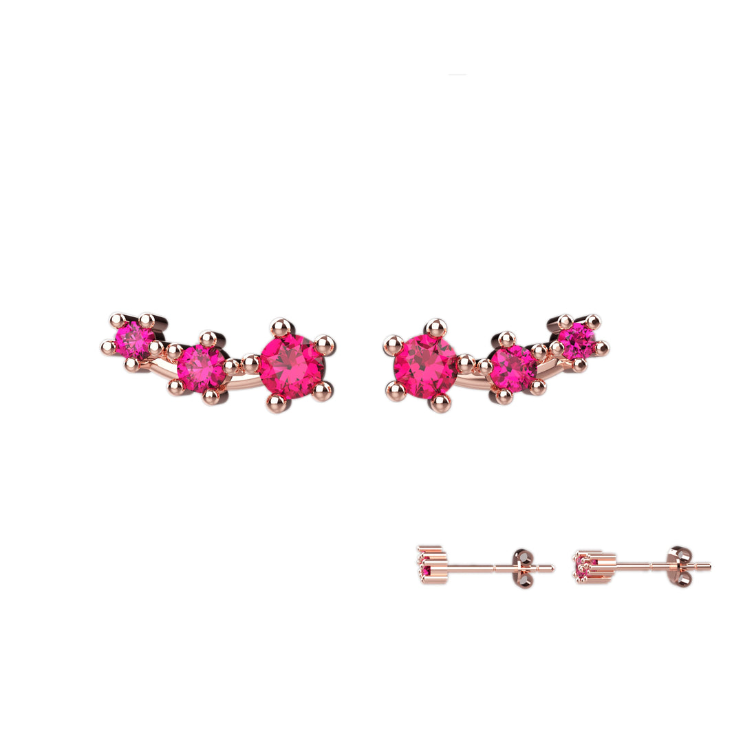 Tiny red gemstone earrings
