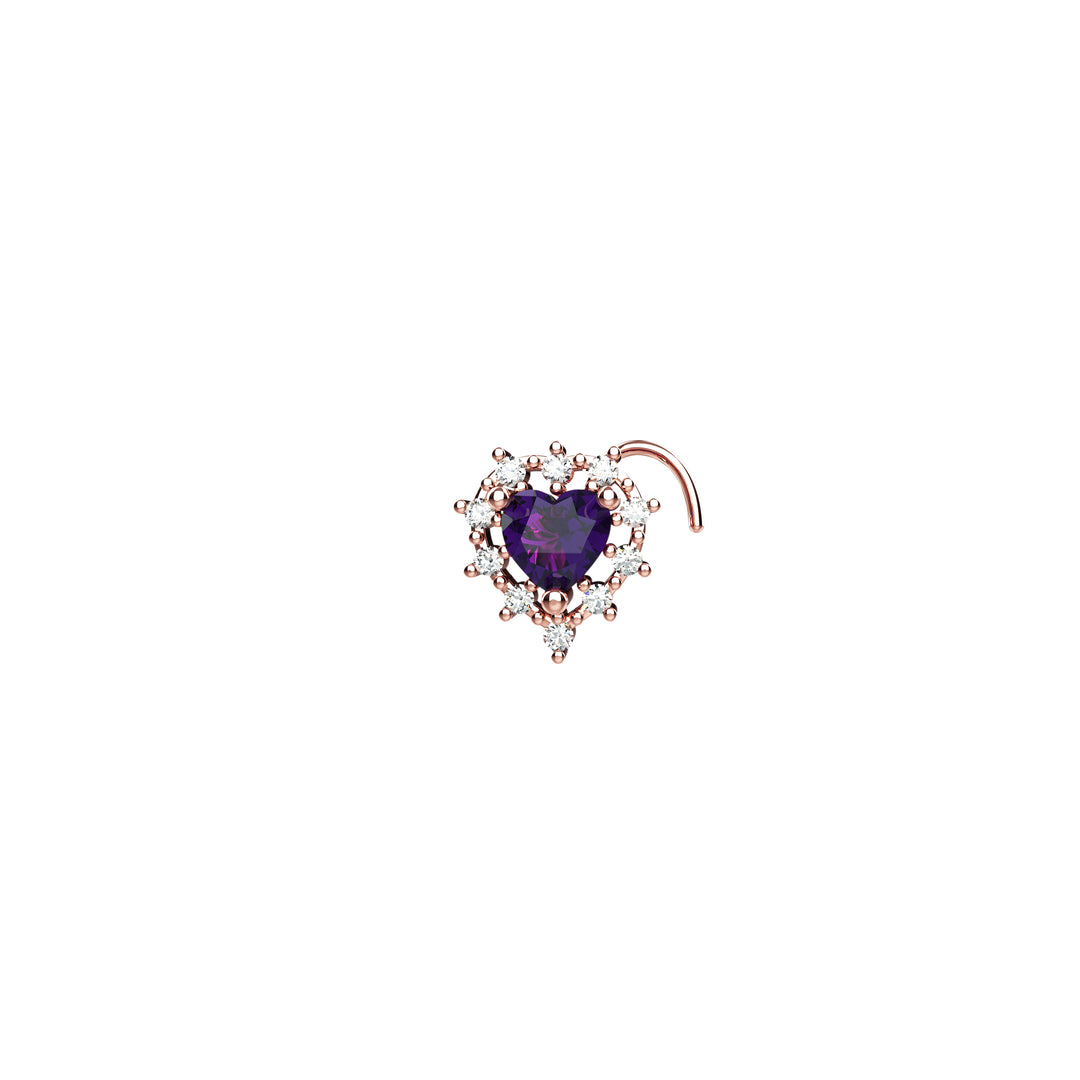 Purple heart nose jewelry