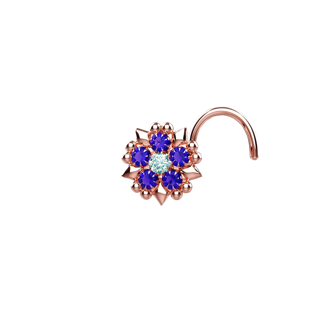 Nose stud with gemstone