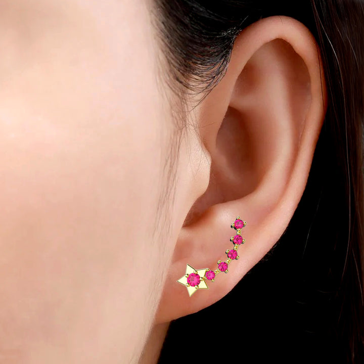 Dainty ruby earrings for women