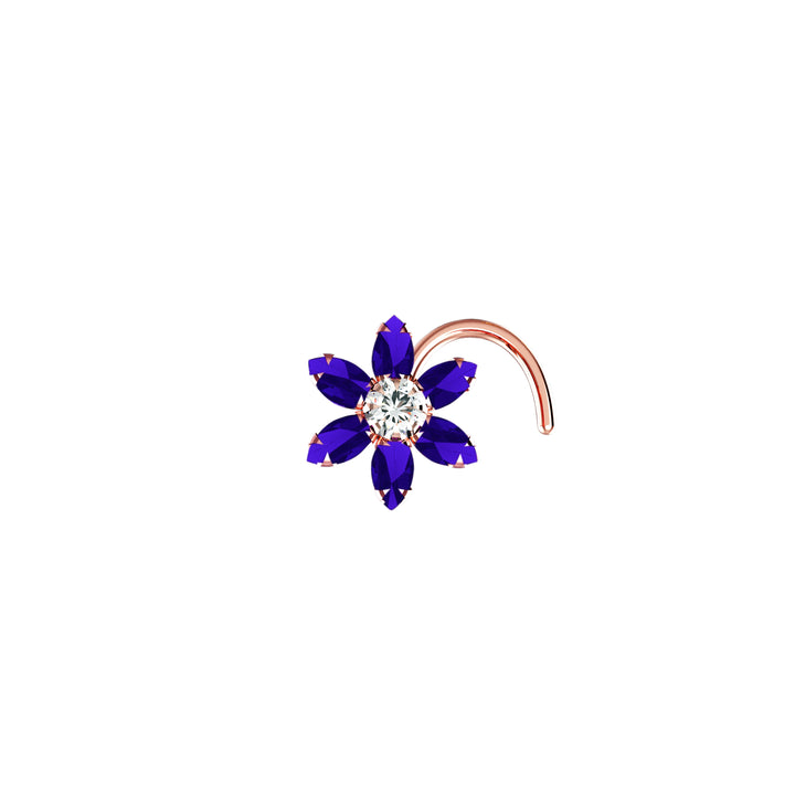 Dainty 22G nose stud ring design.