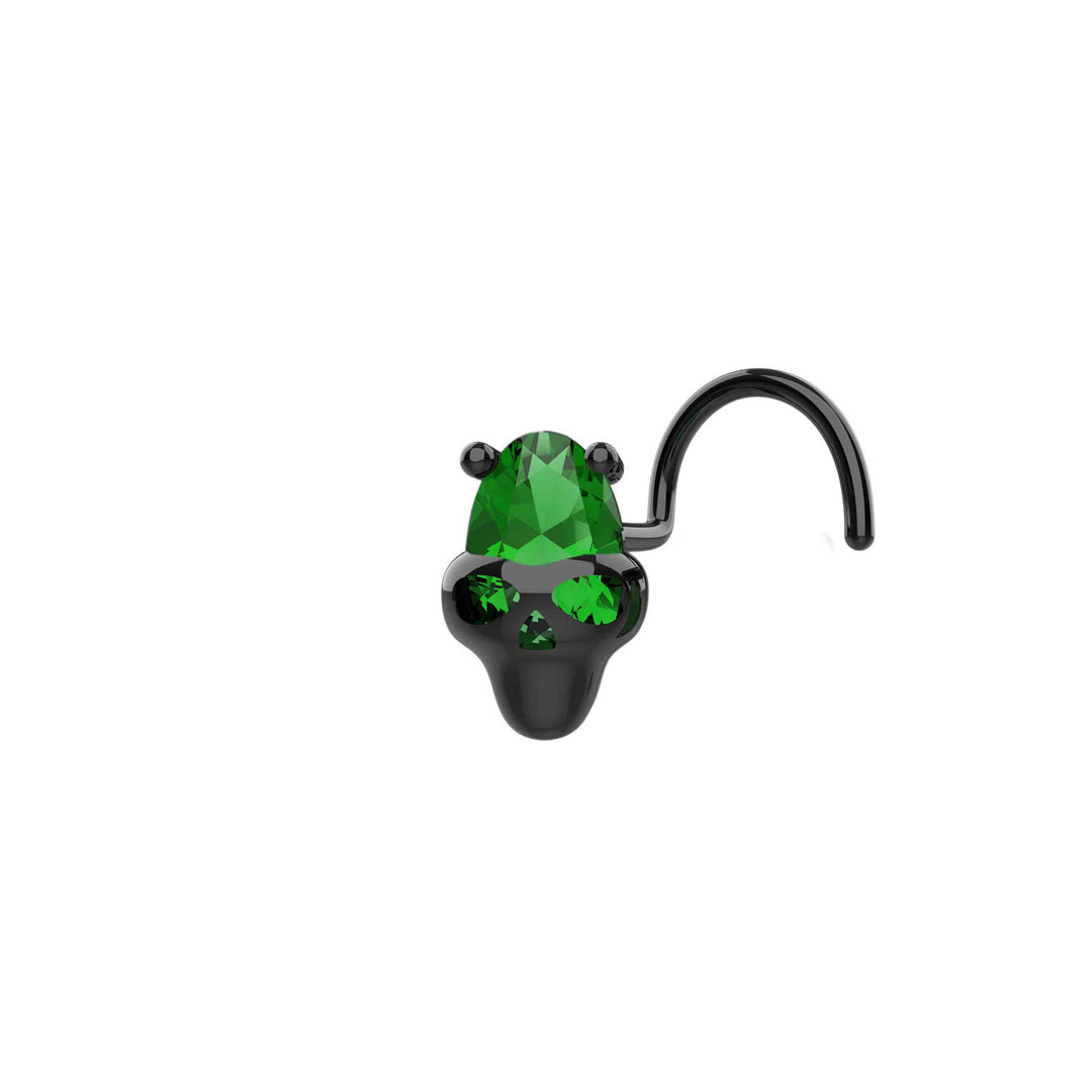 Unique emerald nose piercing