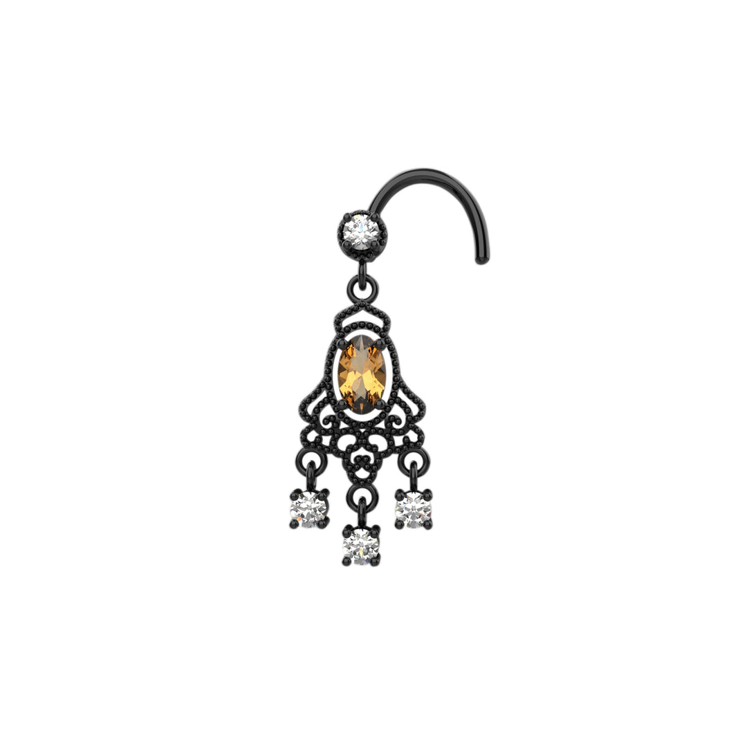 Nose stud with diamond charm