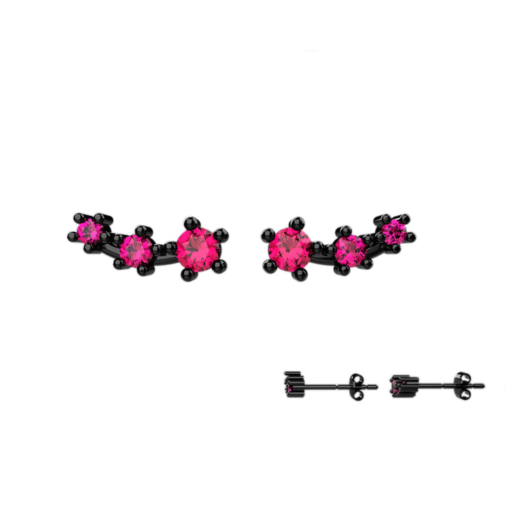 Gold earrings with ruby stones