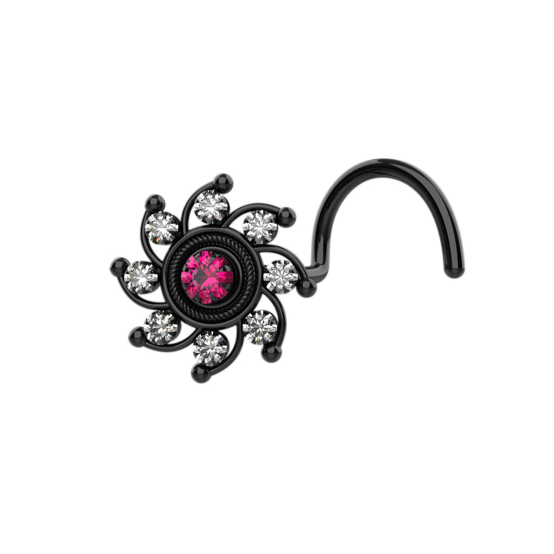 Gold and diamond nose ring stud.