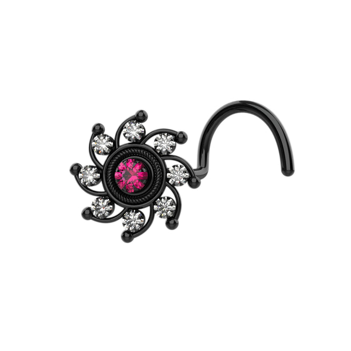 Gold and diamond nose ring stud.
