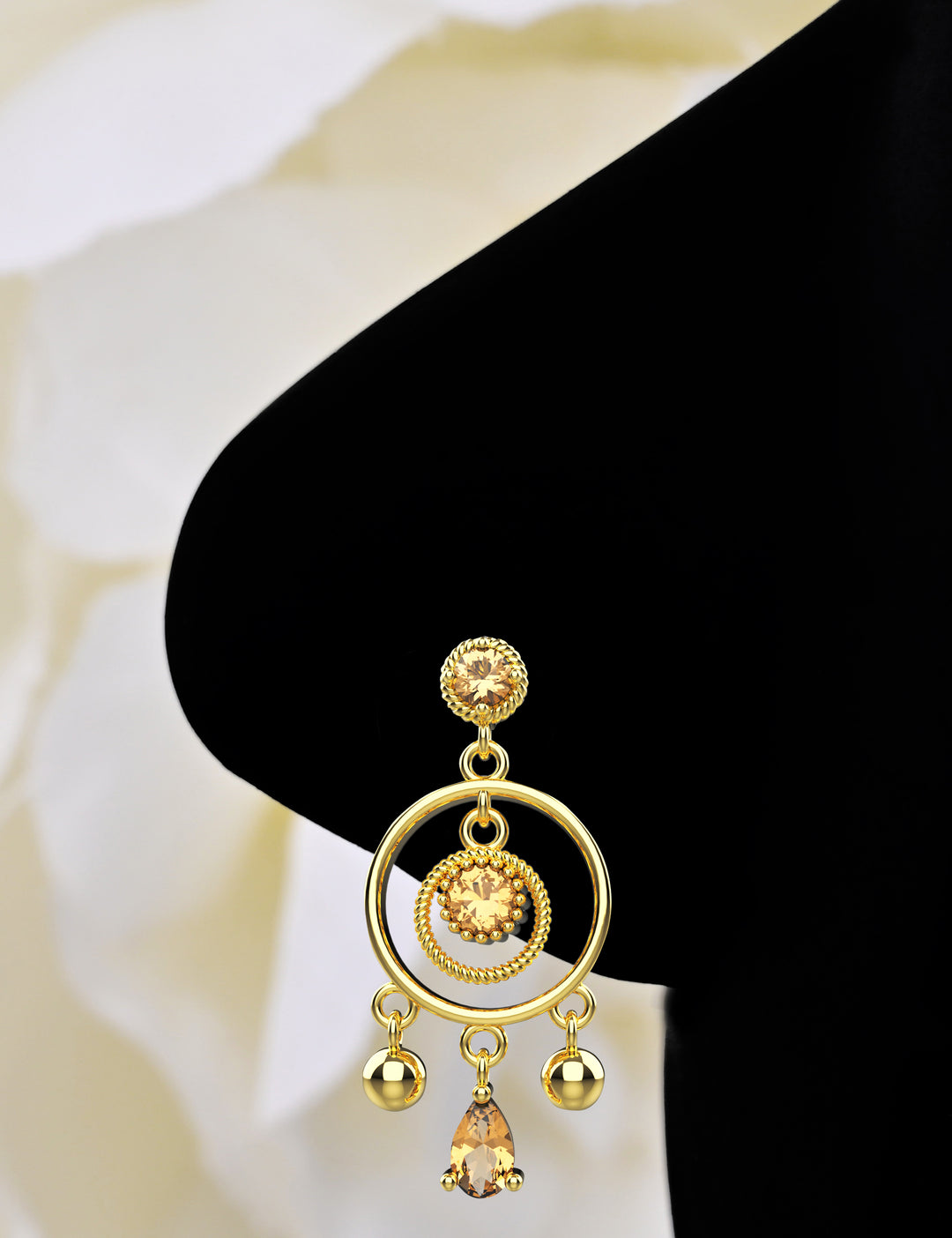 Dangle nose piercing in 14K gold