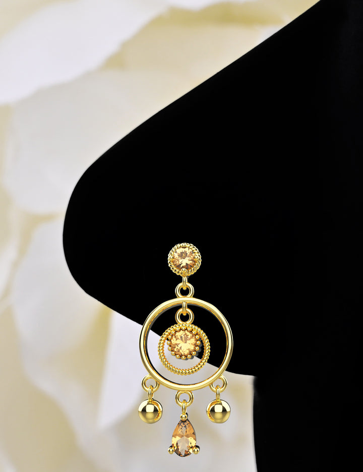 Dangle nose piercing in 14K gold