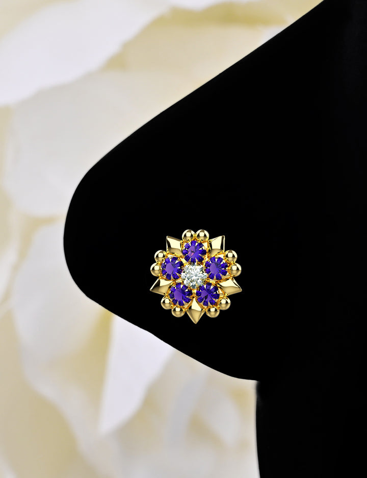 Gemstone nose stud