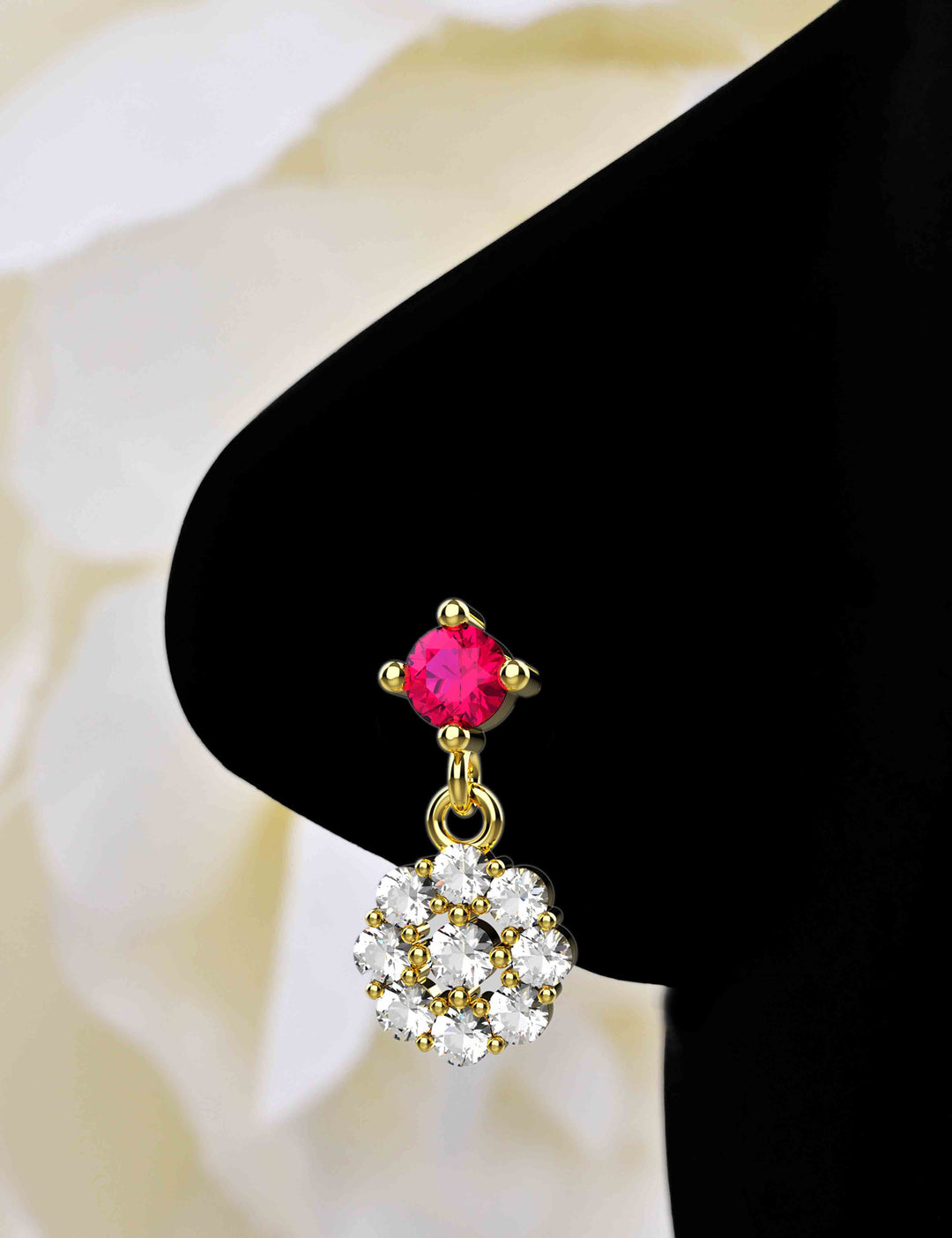 Gold dangle nose stud