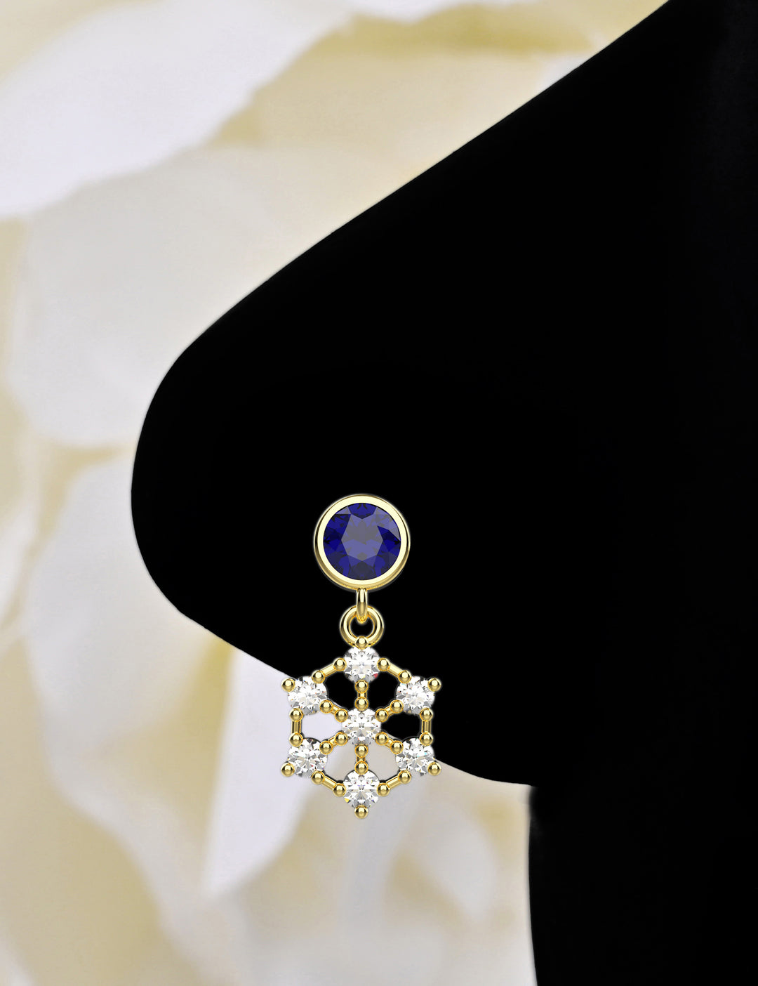 Snowflake micron gold dangle nose ring