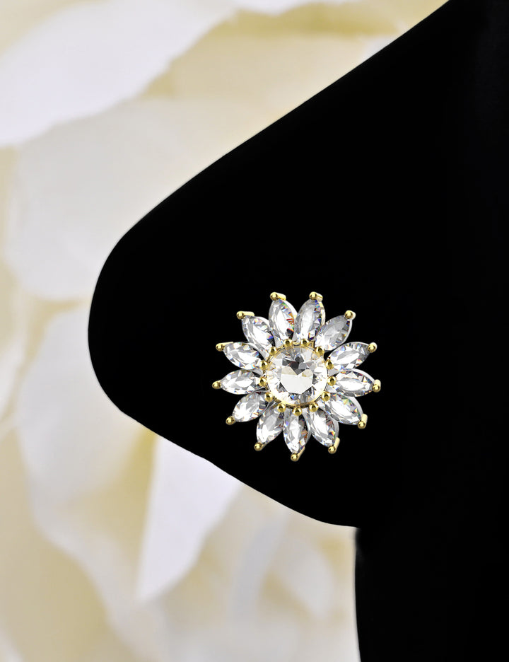 sunflower nose stud – floral-inspired gold nose jewelry