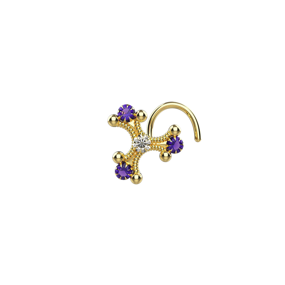 Unique sapphire nose ring