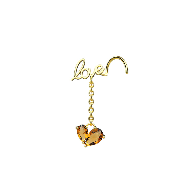 Gold chain nose piercing