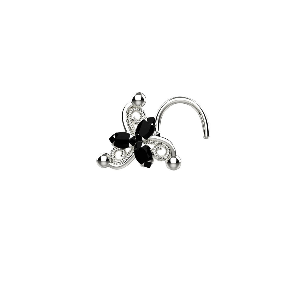 Silver nose piercing jewelry
