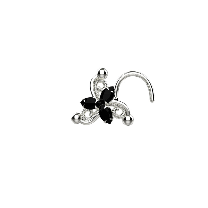 Silver nose piercing jewelry