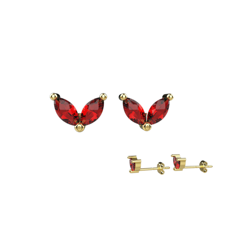 Garnet gold earrings – January birthstone jewelry