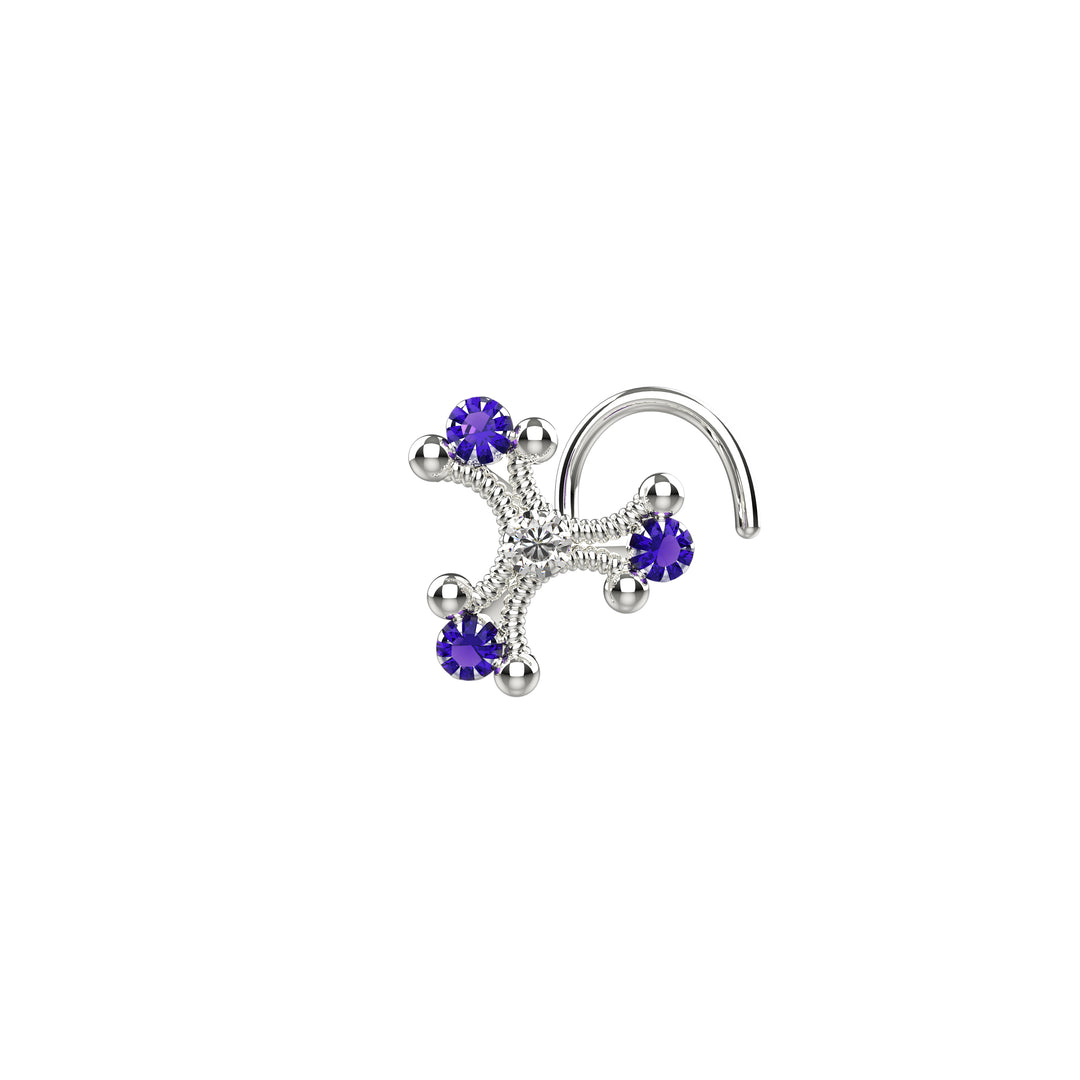 Dainty blue nose jewelry