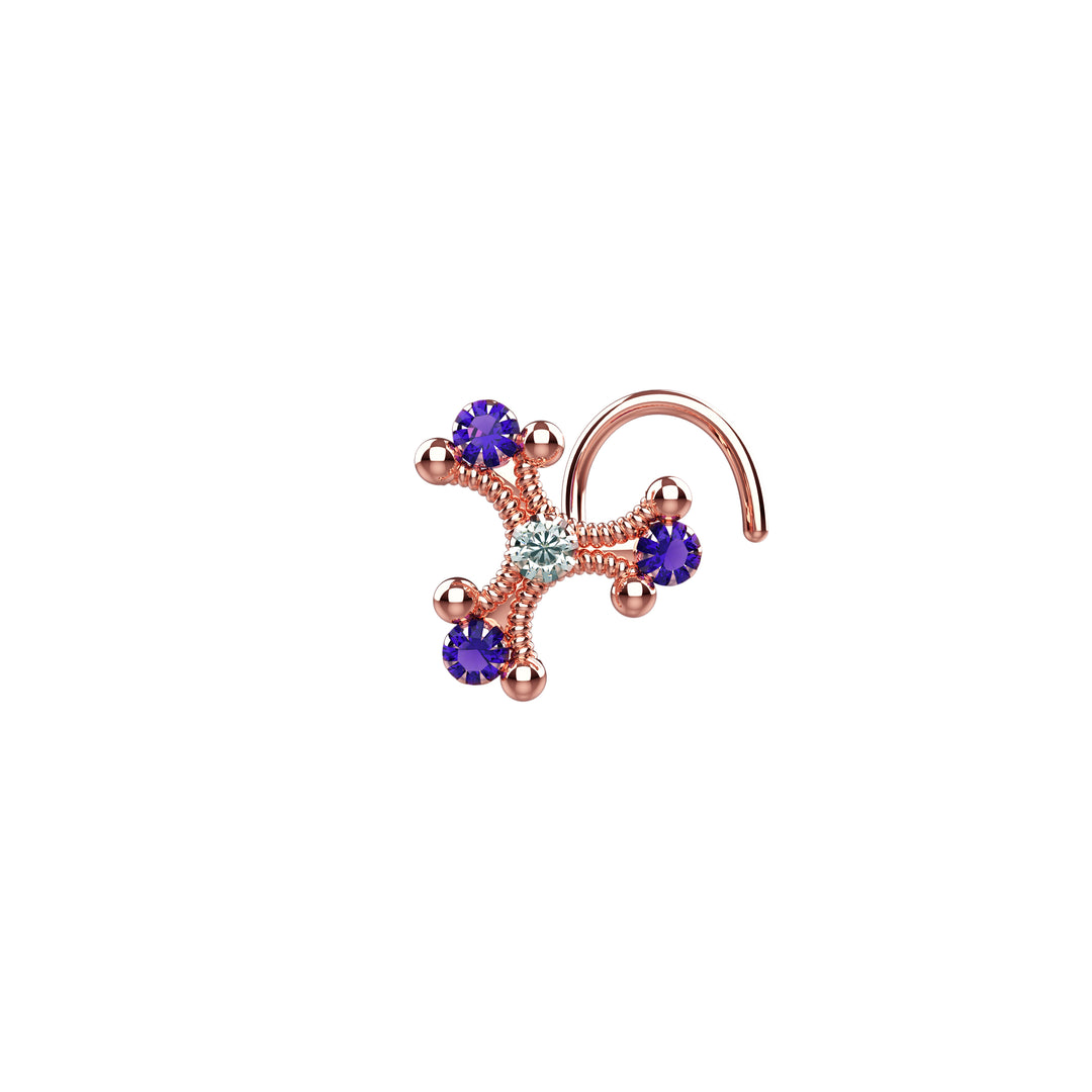 Sapphire nose piercing stud