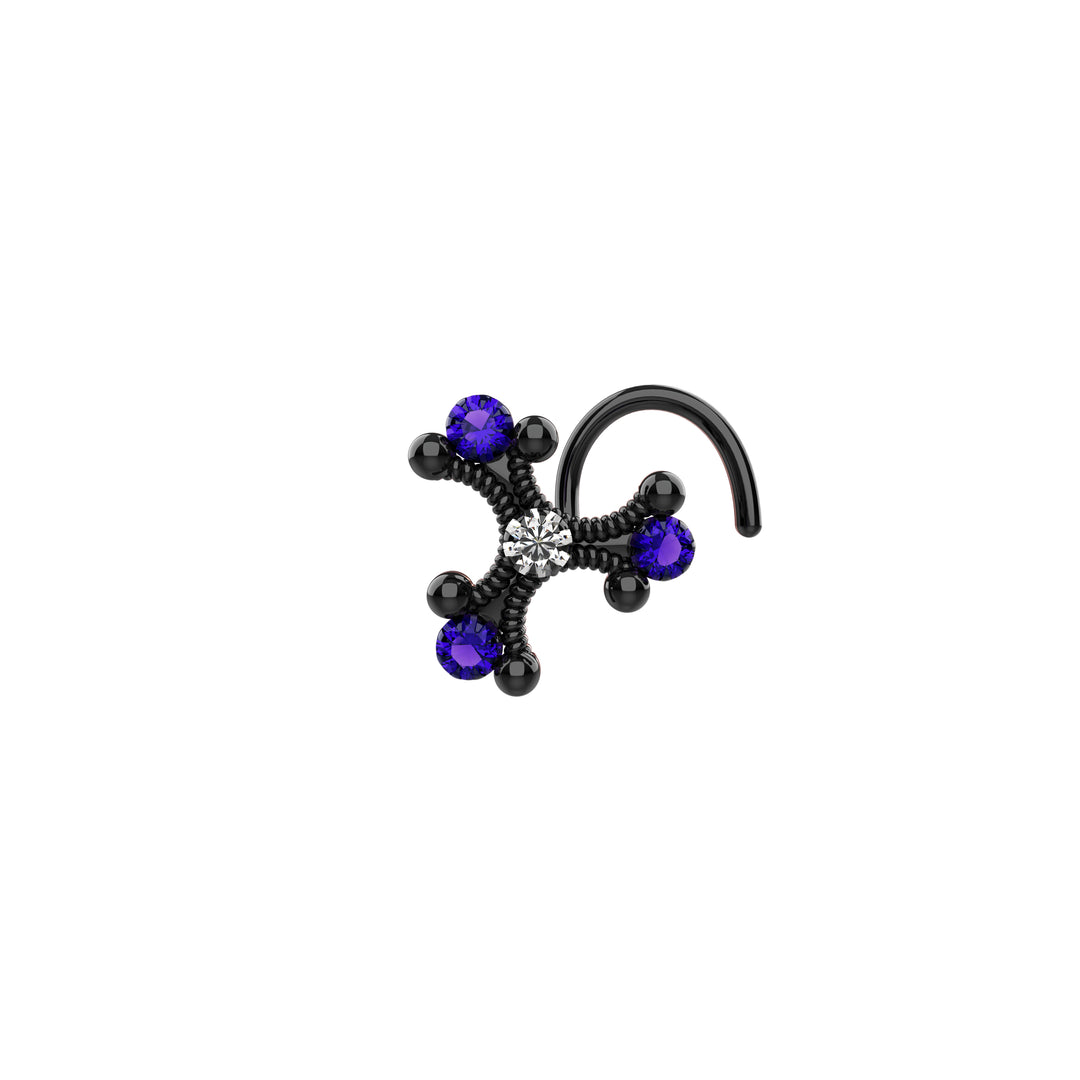 Small gemstone nose ring