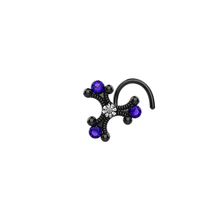 Small gemstone nose ring
