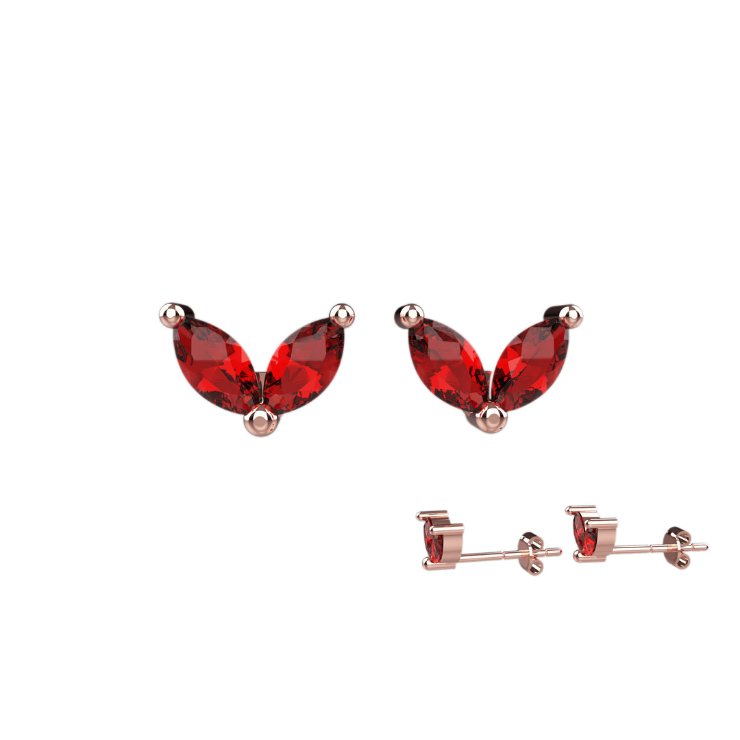 Handmade garnet earrings – gold setting