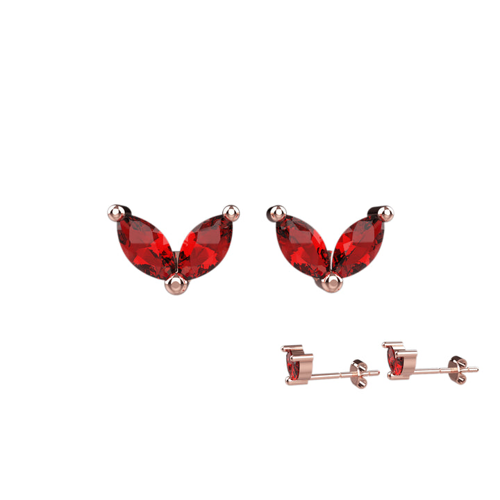 Handmade garnet earrings – gold setting