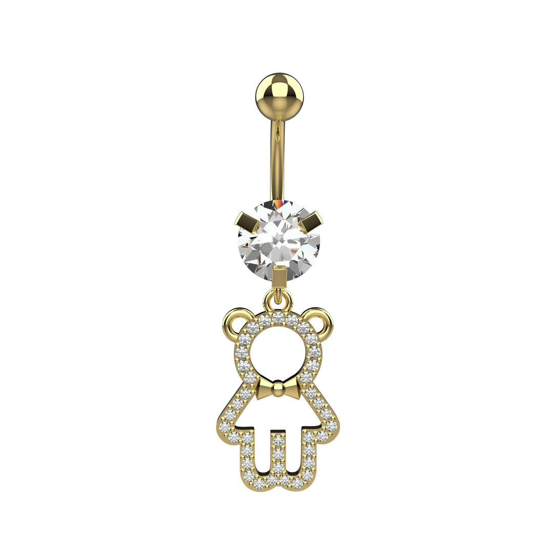 Gold belly ring piercing – stylish navel jewelry