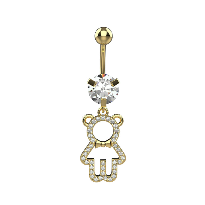Gold belly ring piercing – stylish navel jewelry