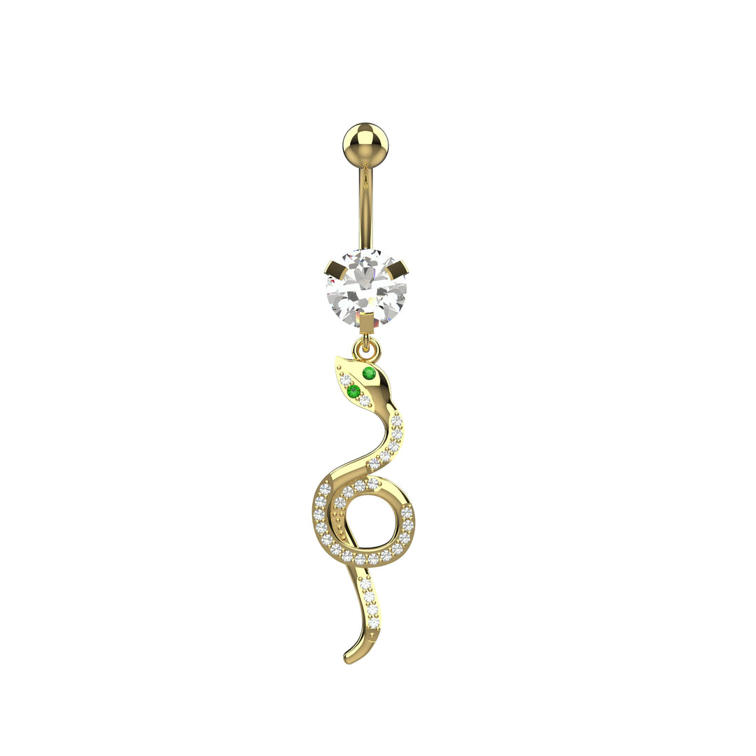 Snake belly ring – edgy animal piercing jewelry