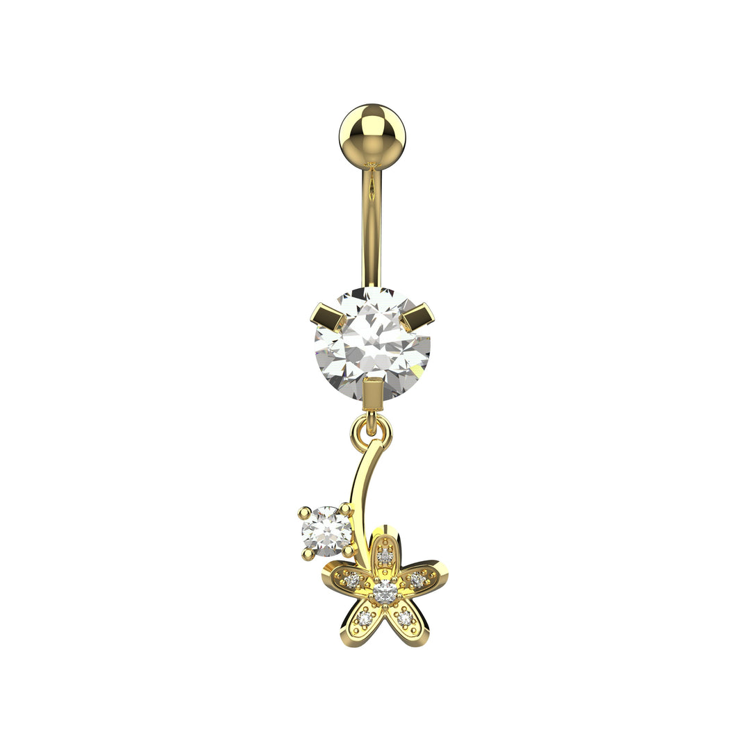 Gold floating navel ring – sleek belly jewelry for women
