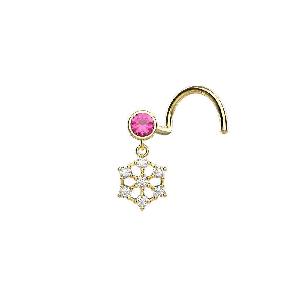 Gold dangle nose ring