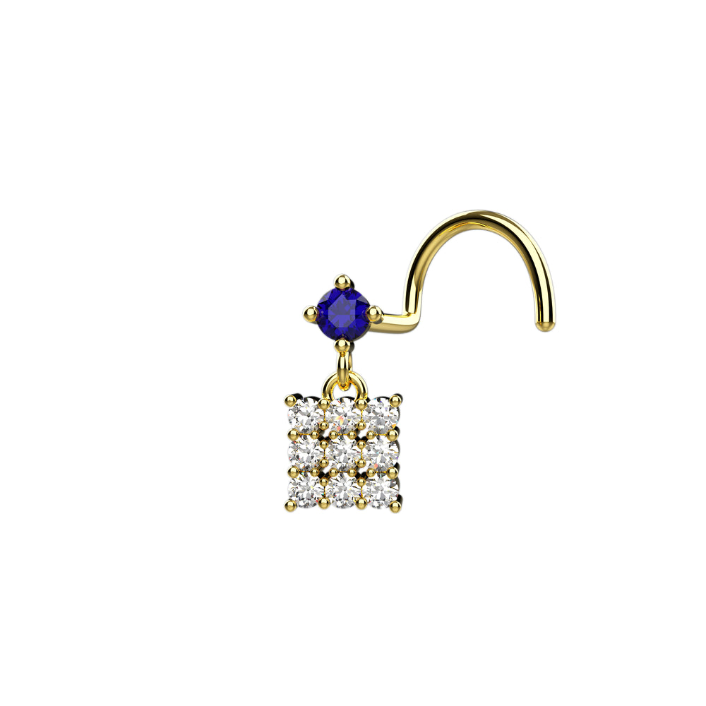 Nose ring with charm dangle